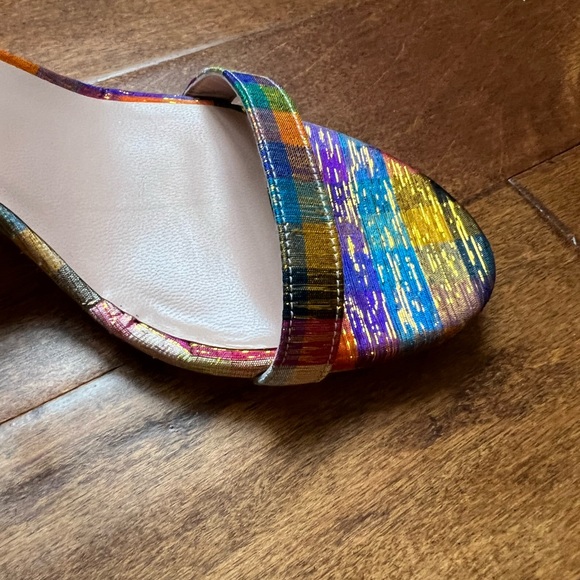 Stuart Weitzman Nunaked sandal in Metallic plaid . Brand new inbox - Picture 10 of 11